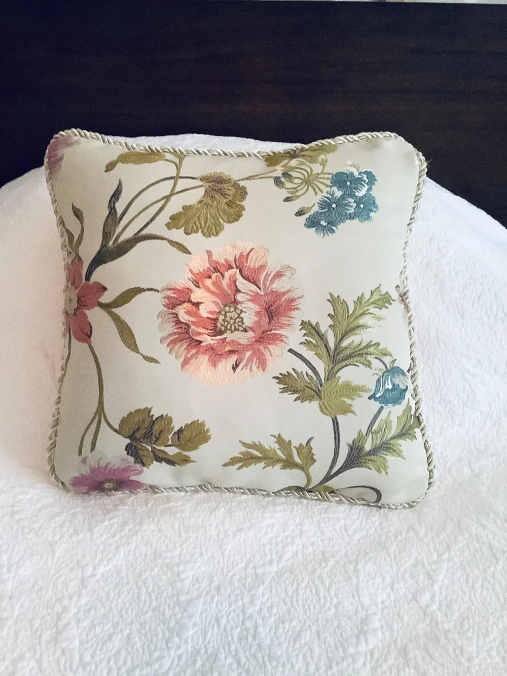 Croscill Daphne Pillow Square Embroidered Floral Pillow 17
